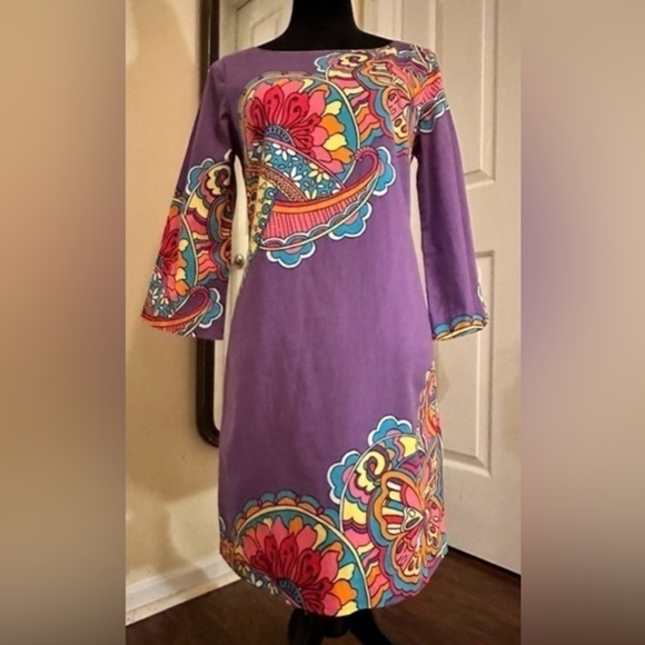 Lilly Pulitzer Women Dress Shift Style Shauna Butterfly 3/4 Sleeve- Size 4 - Picture 6 of 6